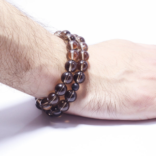 FLEXIBLE SMOKEY QUARTZ BRACELETS10MM-8MM