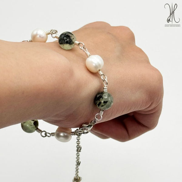 Phrenite Pearls Bracelet.