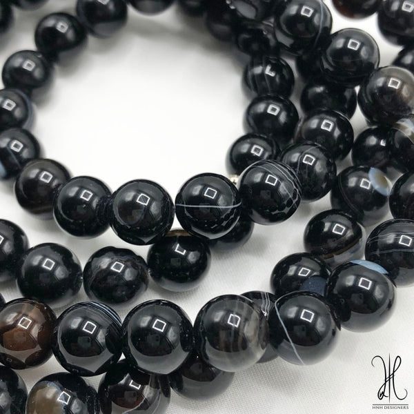 SULEMANI AQEEQ BLACK 8MM - 100 BEADS