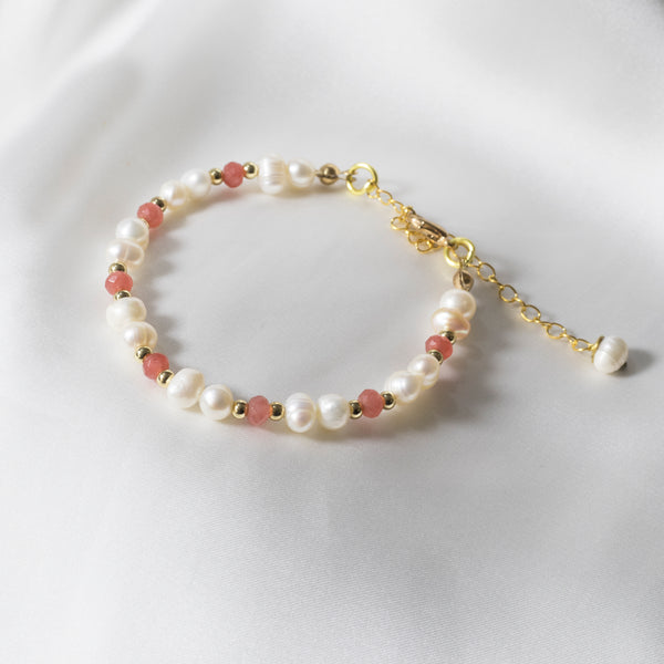 Pearls & Pink Quartz Bracelet.