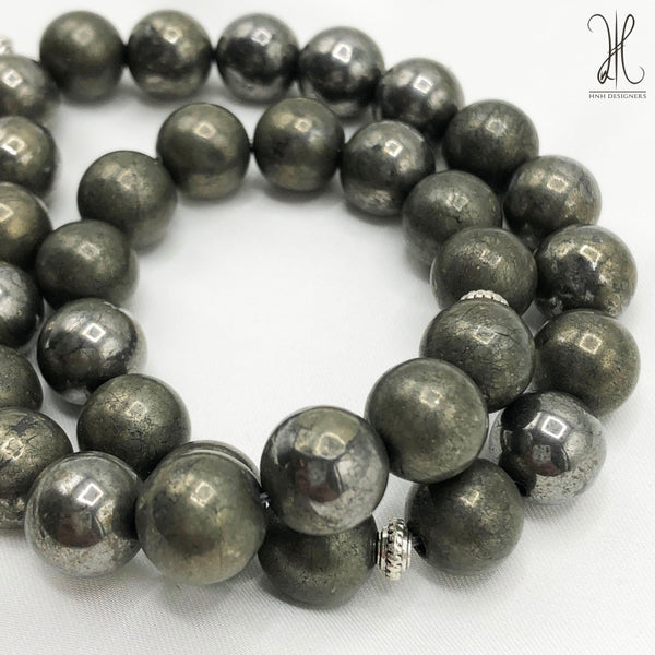 PYRITE - 33 BEADS - 8 MM