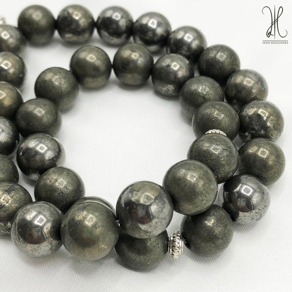 PYRITE - 33 BEADS - 9 MM