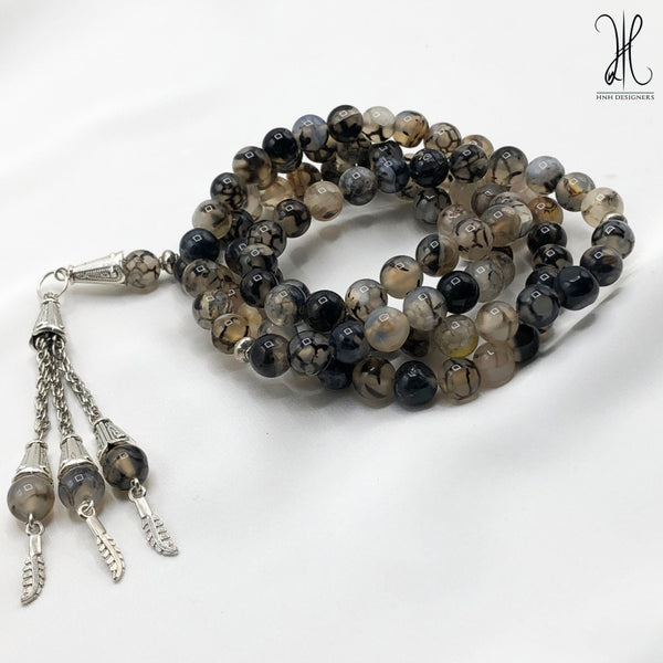 TEXTURED AQEEQ - 8MM - 100 BEADS