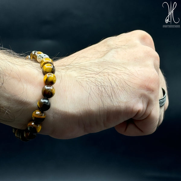 FLEXIBLE TIGER EYE BRACELET - 10MM - 8MM
