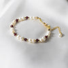 Ruby Quartz & Pearls Bracelet.