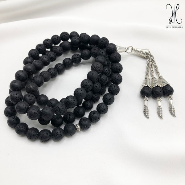 BLACK LAVA - 100 BEADS-8MM