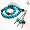 THE BLUE FEROZA - 33 BEADS - 10 MM