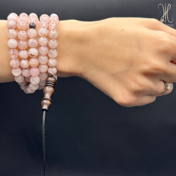 The Companion Tasbih Bracelet: Rose Quartz- 99 Beads, 8mm
