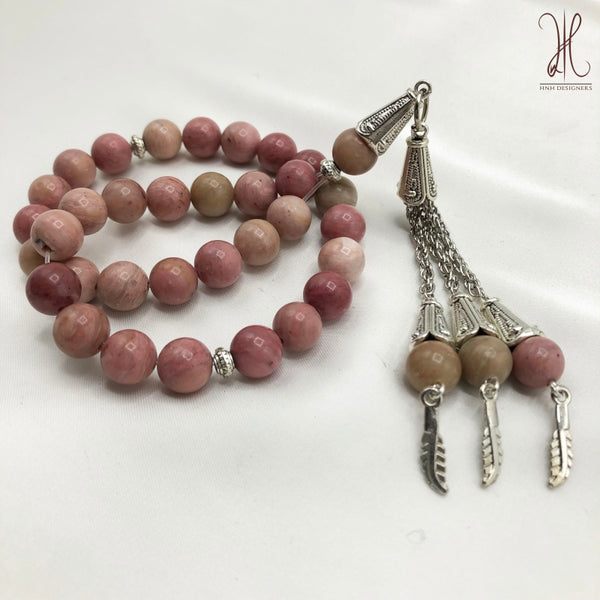 RHODONITE – 33 BEADS - 10 MM