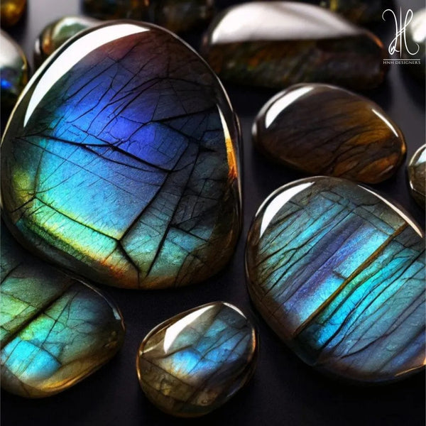 BLACK LAVA LABRADORITE BRACELET- 10MM ( Single Layer )