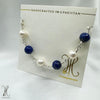Blue Lapiz Pearls Bracelet.