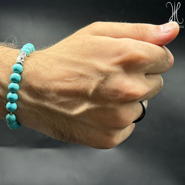 FLEXIBLE BLUE FEROZA BRACELET 8 MM - 10 MM