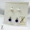 Lapiz Lazuli And Pearls Studs.