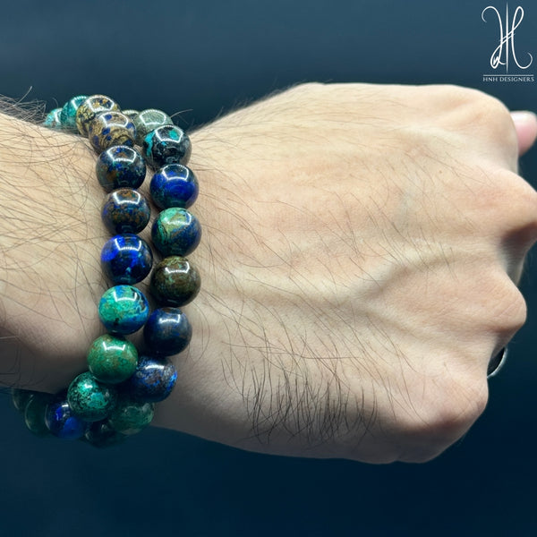 The Companion Tasbih Bracelet: AZURITE- 33BEADS, 10mm