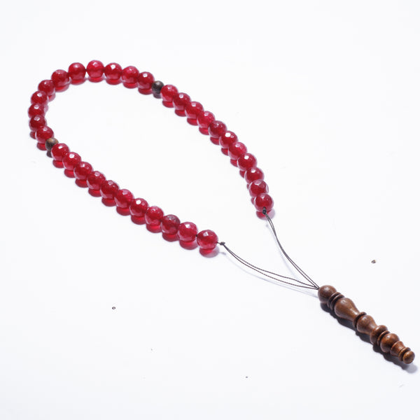 The Companion Tasbih Bracelet: CHERRY RED- 33BEADS,10MM