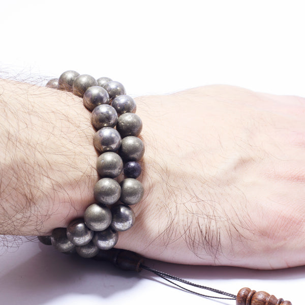 The Companion Tasbih Bracelet: PYRITE- 33BEADS,10MM