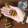 FLEXIBLE BLACK LAVA, TIGER EYEBRACELET 8MM (Double layers)
