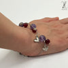 Amethyst and Cherry Red Quartz Charms Bracelet.