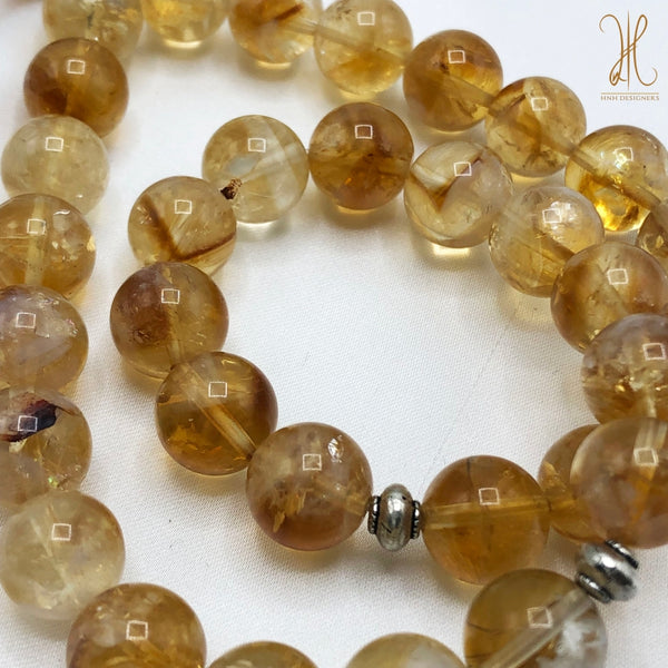 YELLOW CITRINE-33 BEADS - 10 MM