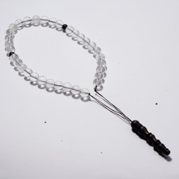 The Companion Tasbih Bracelet: CRYTAL QUARTZ- 33BEADS,10MM
