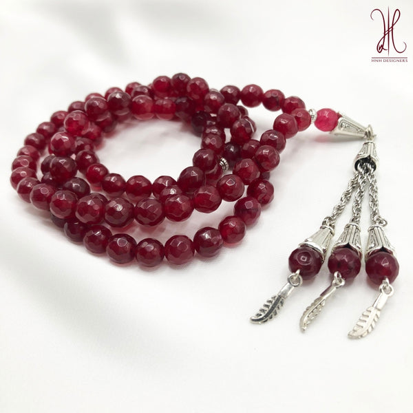 THE CHERRY RED QUARTZ- 100 BEADS - 8 MM