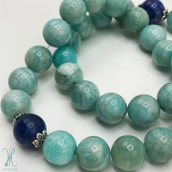 AMAZONITE - 33 BEADS - 10 MM