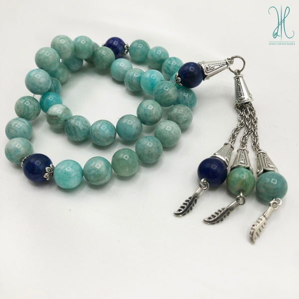 AMAZONITE - 33 BEADS - 10 MM