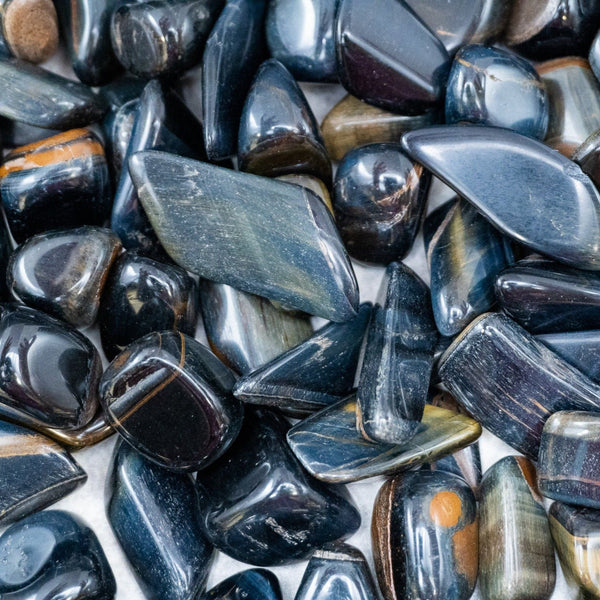 Blue Tiger Eye Flat Flexible Bracelet 10MM