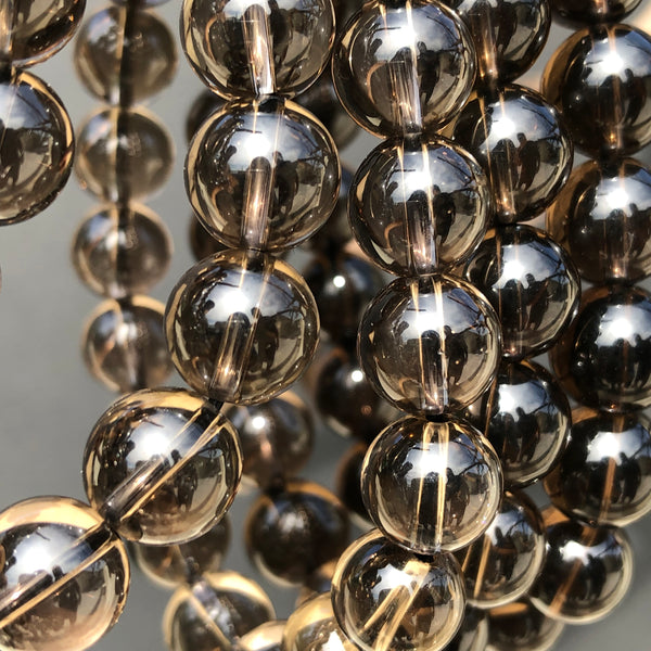 FLEXIBLE SMOKEY QUARTZ BRACELETS10MM-8MM