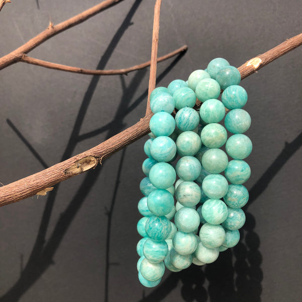 FLEXIBLE AMAZONITE BRACELET 10MM - 8MM