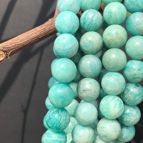 FLEXIBLE AMAZONITE BRACELET 10MM - 8MM