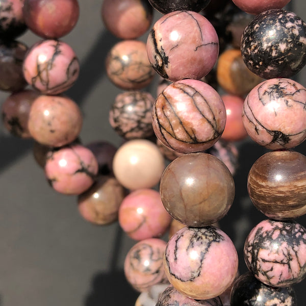 FLEXIBLE BRACELET RHODONITE 10MM