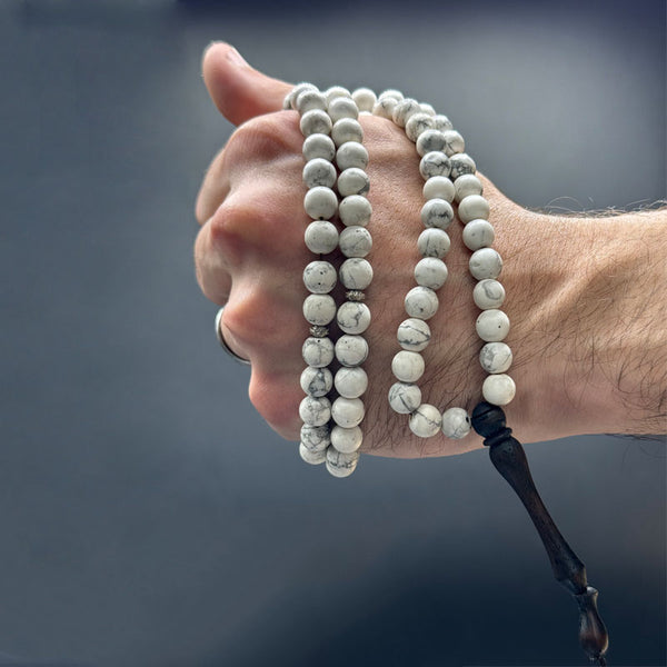 The Companion Tasbih Bracelet: HOWLITE- 100BEADS,8MM