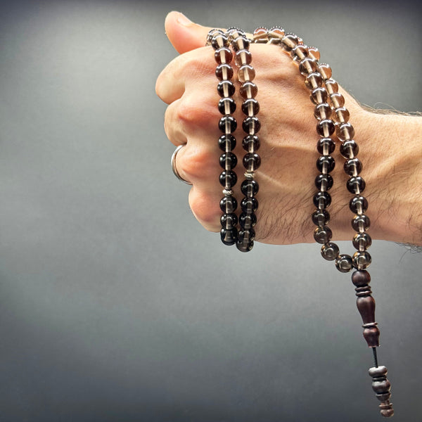 The Companion Tasbih Bracelet: SMOKEY QUARTZ- 100BEADS,8MM