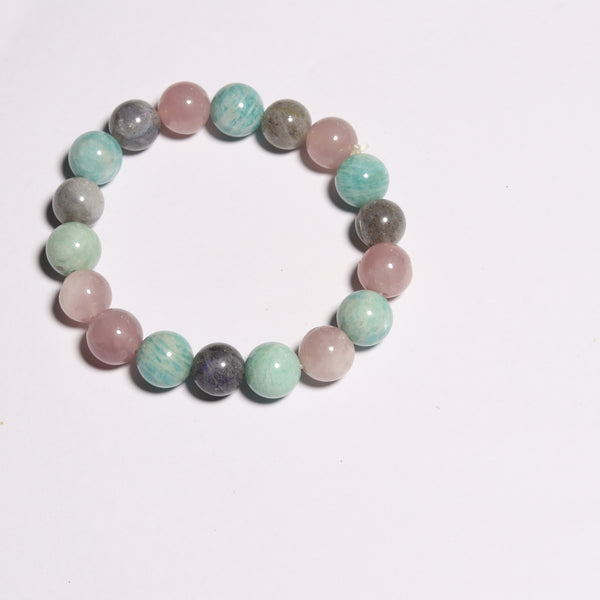 Adjustable Amazonite, Strawberry Quartz,Labradorite