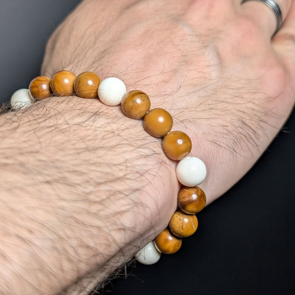 KoKa Wood & Camel Bone Flexible Bracelet 9MM