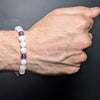 Moon Stone & Amethyst Flexible Bracelet 8MM.