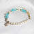 Icy Amazonite, Fresh Water Pearls and Floral Charm Bracelet