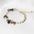 Raw Multi Tourmaline, Fresh Water Pearls Adjustable Bracelet