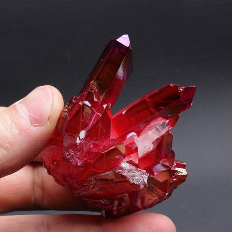 THE CHERRY RED QUARTZ - 33 BEADS-10 MM