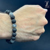 BLACK LAVA LABRADORITE BRACELET- 10MM ( Single Layer )