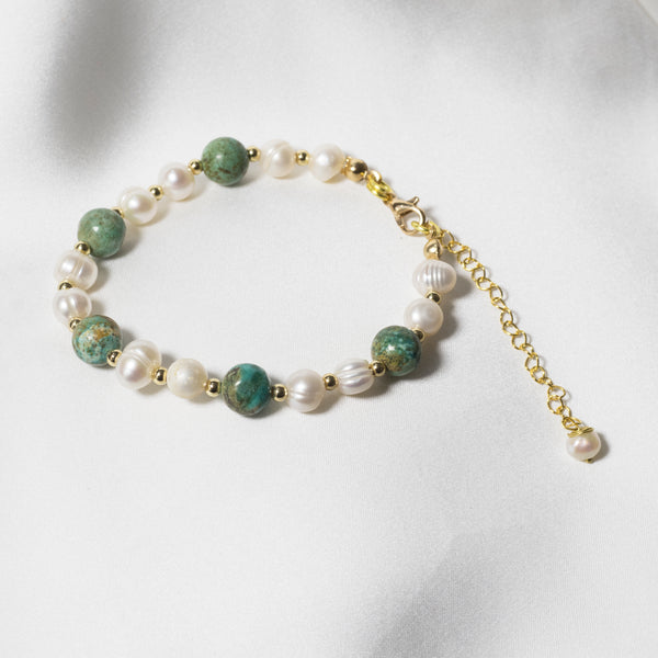 Feroza & Pearls Bracelet.
