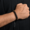 The Indonesian Teak Wood Tiger Eye Tasbih Bracelet Flat Disc