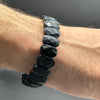 Blue Tiger Eye Flat Flexible Bracelet 10MM
