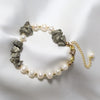 Pyrite Raw & Pearls bracelet.