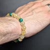 Golden Rutilated Quartz & Malachite Flexible Bracelet 8MM