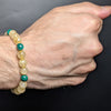 Golden Rutilated Quartz & Malachite Flexible Bracelet 8MM