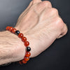 Flxible Bracelet Intermix Black Aqeeq And Yemeni Aqeeq 8mm