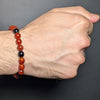 Flxible Bracelet Intermix Black Aqeeq And Yemeni Aqeeq 8mm