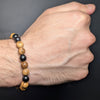 Fragrant Oud Wood & EbonyWood 8mm Flexible Bracelet.